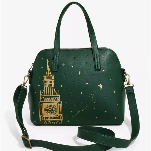 Loungefly Brand Green Tinkerbell Big Ben Peter Pan mini Satchel NWT - Picture 1 of 14